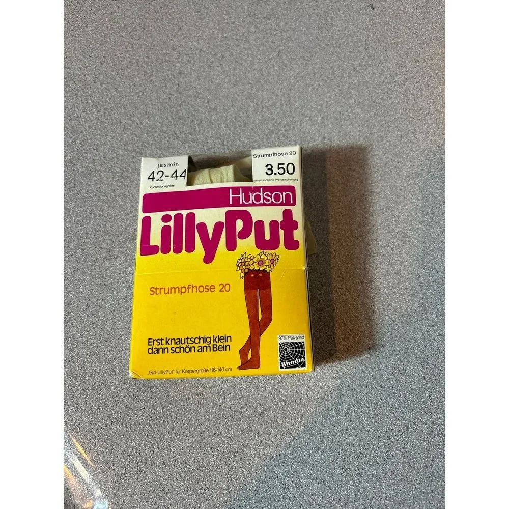 Vintage Pantyhose White -LillyPut Strumpfhose 20‎ Jasmin 42-44